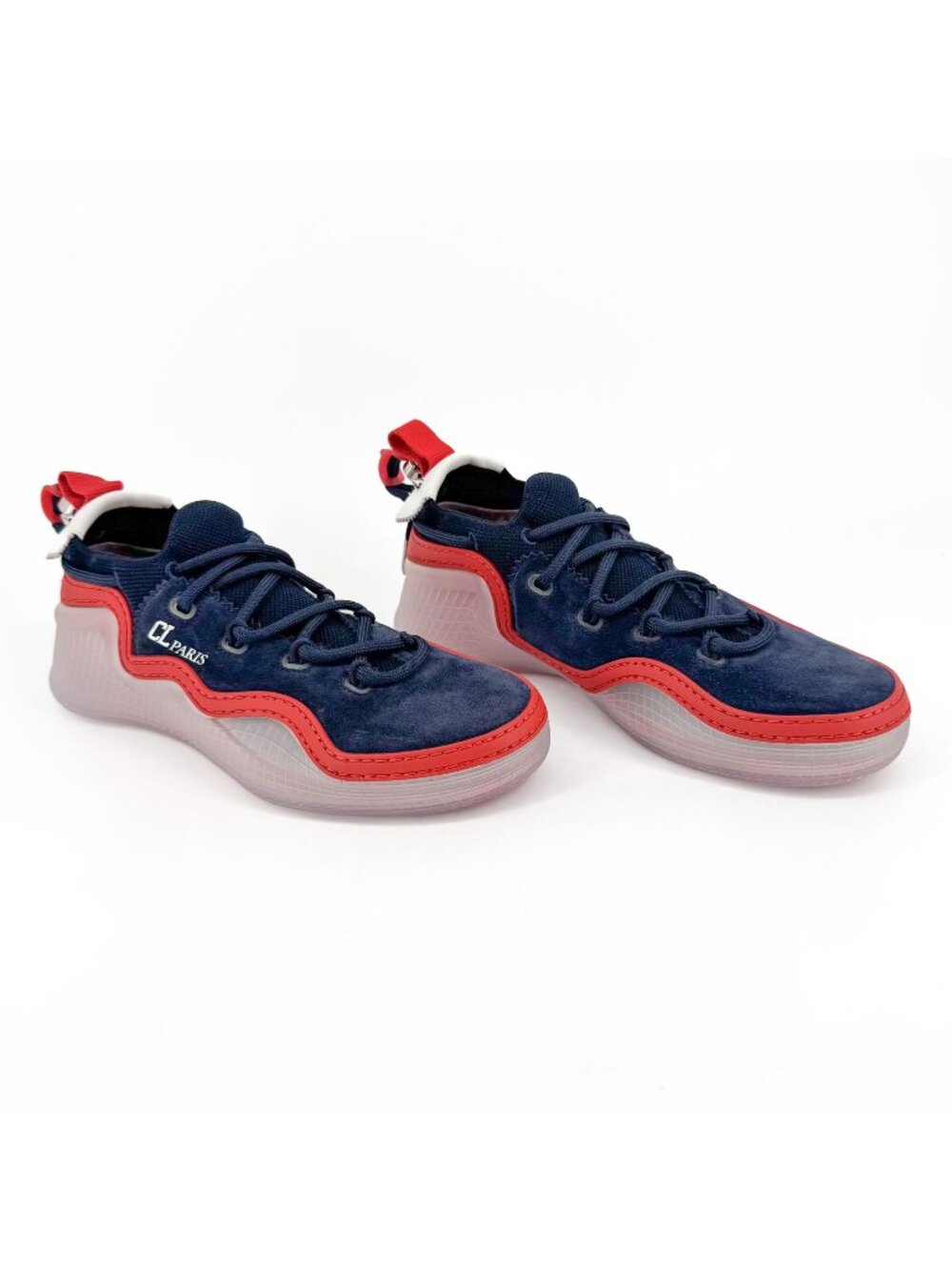Christian Louboutin Arpoador Navy Drawstring Sock Sneakers Size 39 US 9 Women's